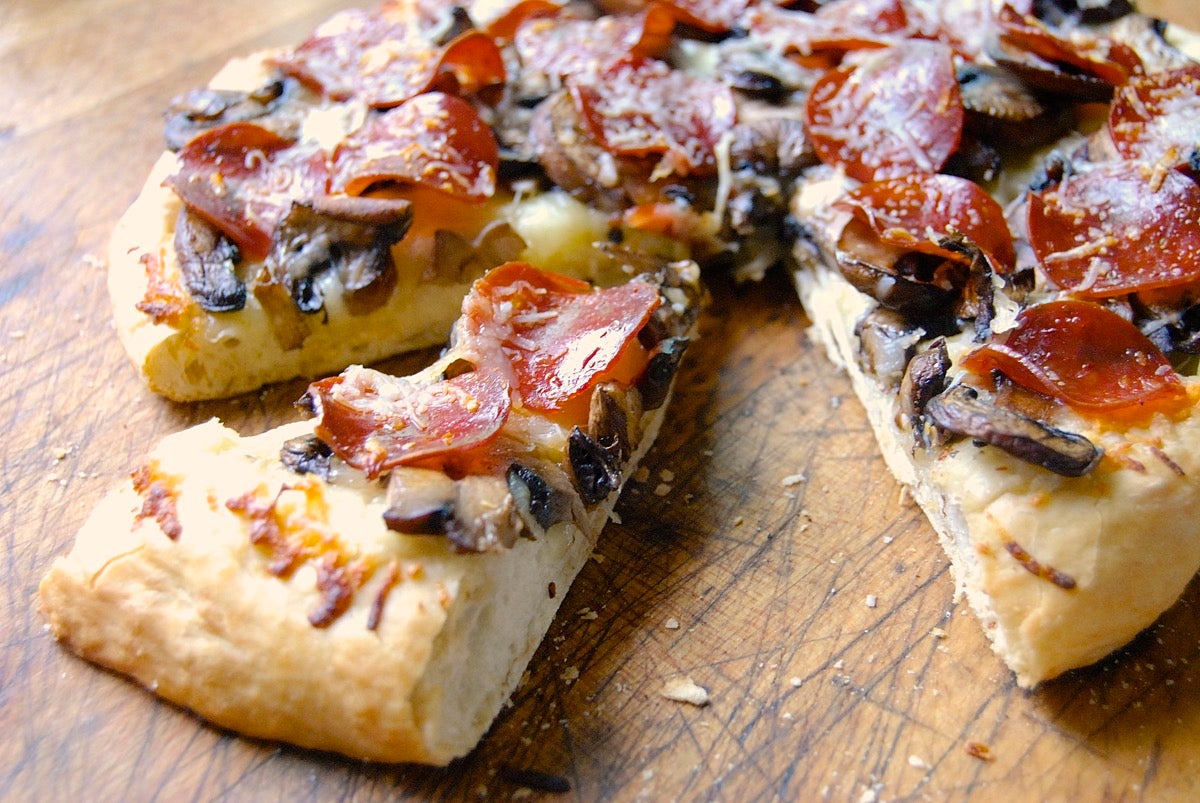 Turn no-knead bread dough into pizza crust via @kingarthurflour