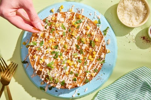 Mexican Street Corn Cornbread on a plate - select to zoom
