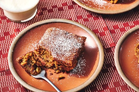 Spicy Cake Pan Cake on a plate. - select to zoom