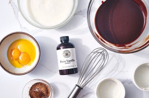 Ingredients used to make Flourless Chocolate Lava Cake - select to zoom