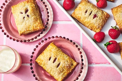 Strawberry Hand Pies on plates - select to zoom