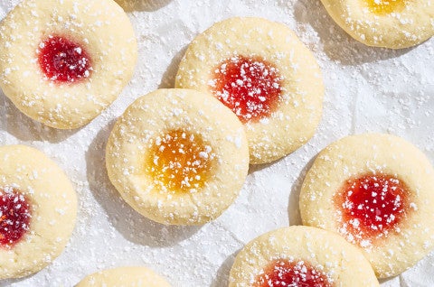 Almond Thumbprints on a white textured background - select to zoom