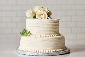 Two tiered wedding cake
