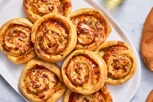 Parmesan swirls made with Gluten-Free Roll & Bun Mix from King Arthur Baking