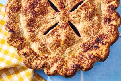 Gingery Blackberry Pie with a beautiful crust