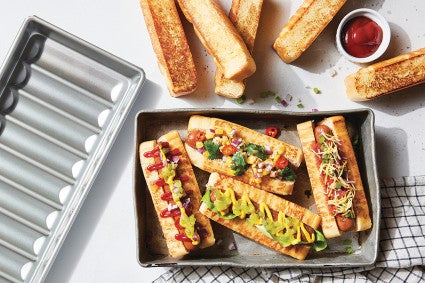 New England Hot Dog Buns  filled with hot dogs