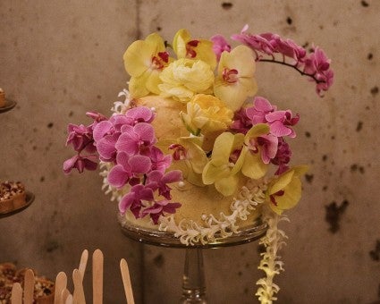 tiered wedding cake with flowers