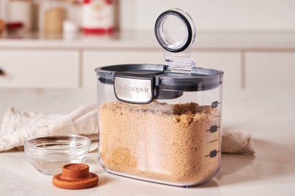 Brown sugar in an airtight storage container 