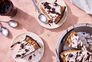 Mocha Madness Ice Cream Pie served on two plates